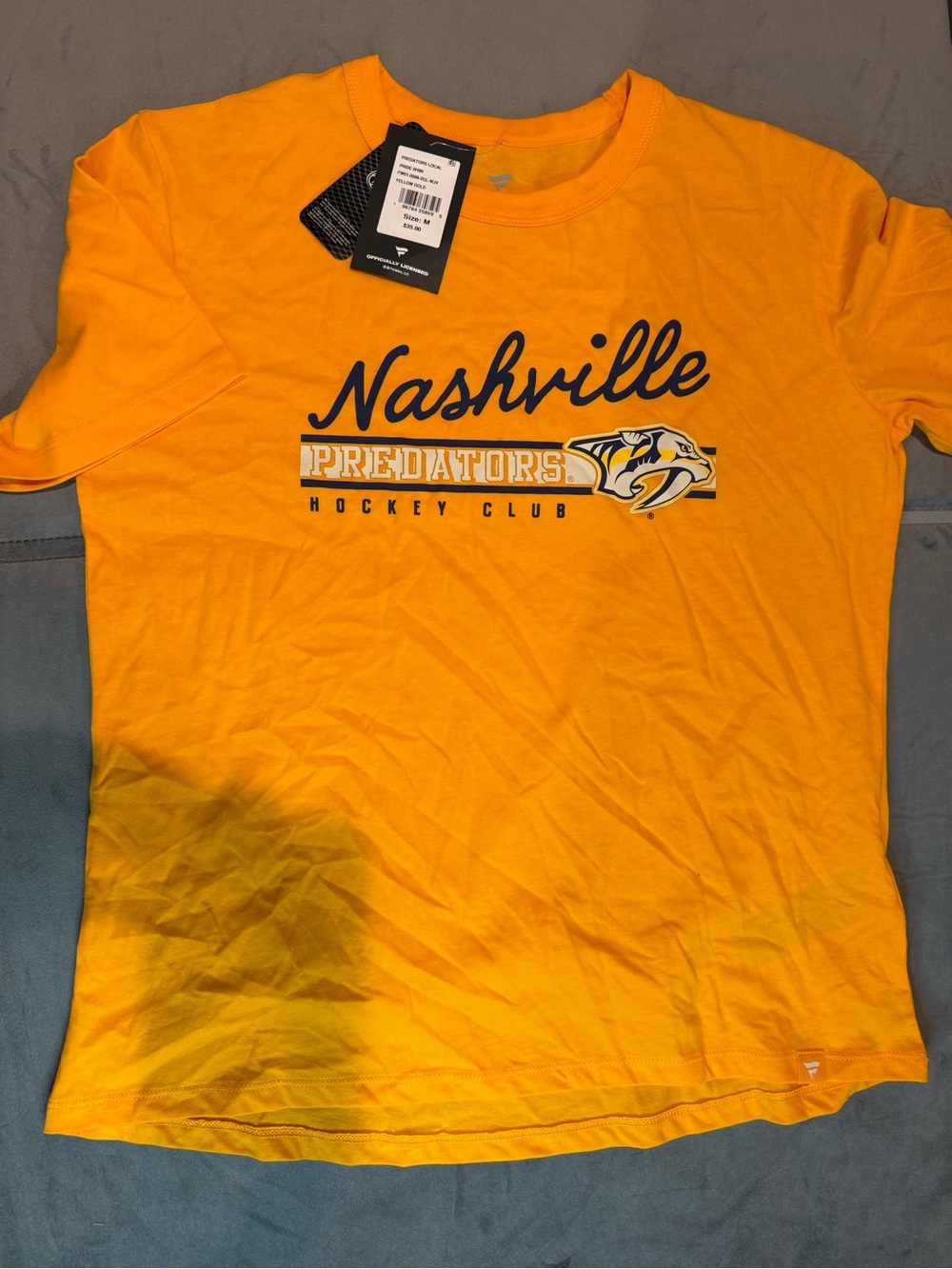 Fanatics Yellow Nashville Predators Graphic Tee